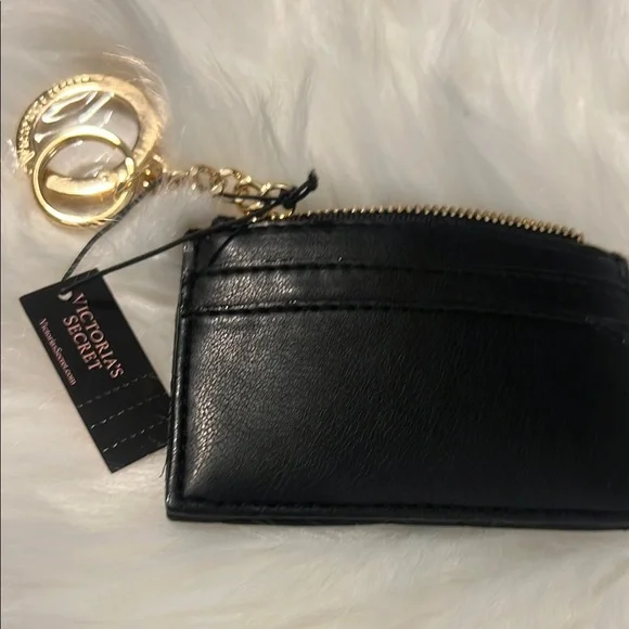 Victoria's Secret Black Card Holder with Gold Keychain - Picture 9 of 10